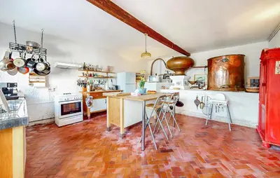 Cuisine ou kitchenette dans l'établissement The River House