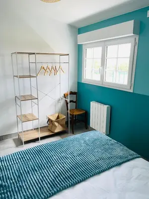 Un ou plusieurs lits dans un hébergement de l'établissement Gîte à la campagne, piscine classé trois-étoiles N2