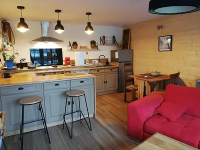 Cuisine ou kitchenette dans l'établissement Le logis du heron