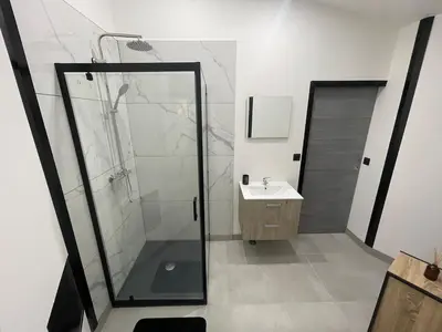 Salle de bains dans l'établissement Maison à la campagne au bord de la ville