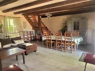 Coin salon dans l'établissement Maison spacieuse près du centre équestre