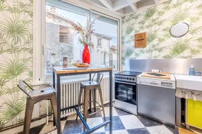 Cuisine ou kitchenette dans l'établissement Gîte de l'ouvroux