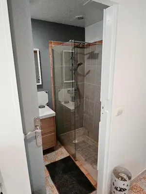 Salle de bains dans l'établissement Maison T2 Meublé à la campagne