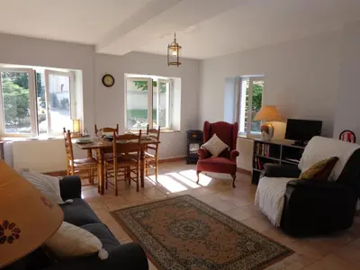 Coin salon dans l'établissement The Coachhouse Gite