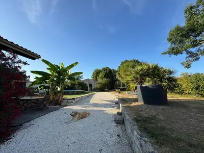 Jardin de l'établissement Marais Inn, maison typique avec piscine et jardin arboré, 10 kms Niort