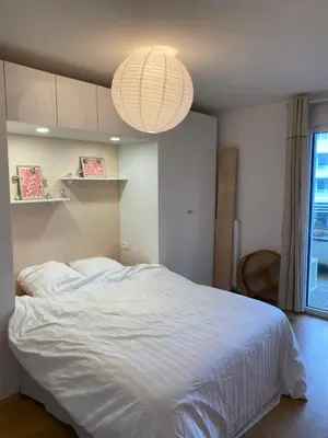 Un ou plusieurs lits dans un hébergement de l'établissement Appartement à 15 min à pied du vieux port