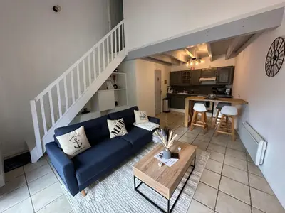Cuisine ou kitchenette dans l'établissement Duplex appartement
