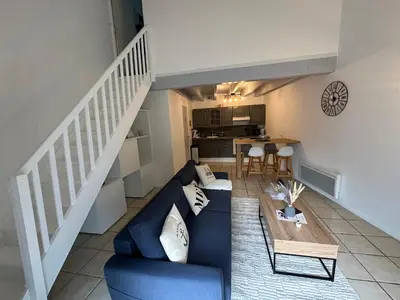 Coin salon dans l'établissement Duplex appartement