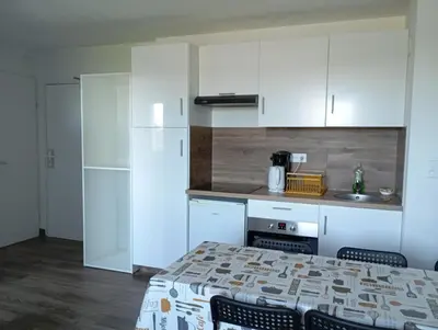 Cuisine ou kitchenette dans l'établissement Santorini du Futuroscope