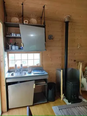 Cuisine ou kitchenette dans l'établissement La cachouette