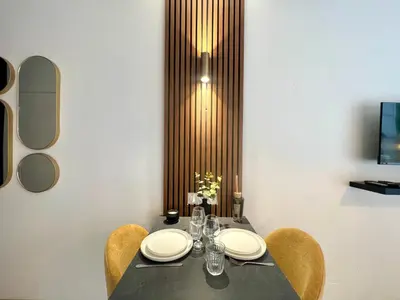 Plan de l'établissement Art Deco Studio avec terrasse aux portes du parc
