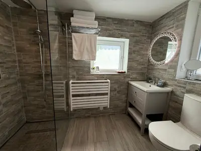 Salle de bains dans l'établissement Gite Chez Isobel
