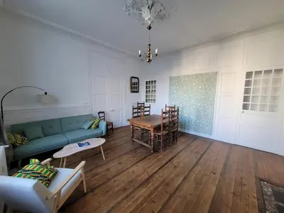 Coin salon dans l'établissement Appartement de charme dans une maison de maître