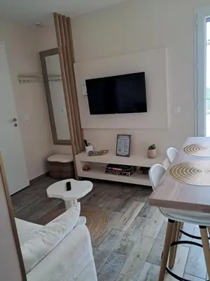 Télévision ou salle de divertissement dans l'établissement Appartement Soubise, le Bonheur Côté Mer