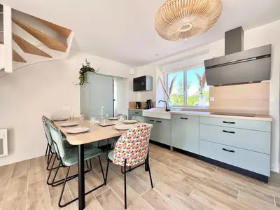 Cuisine ou kitchenette dans l'établissement Le Petit Héros Gîte