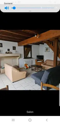 Coin salon dans l'établissement Gîte de l'aliger