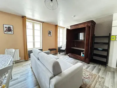 Coin salon dans l'établissement Appartement 1 chambre avec terrasse