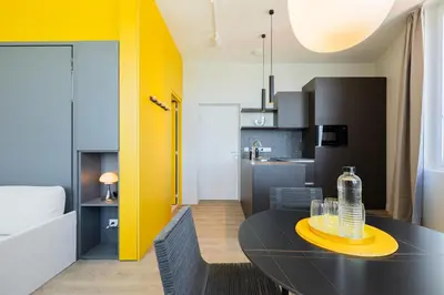 Cuisine ou kitchenette dans l'établissement Appartement chic vue imprenable sur le vieux port