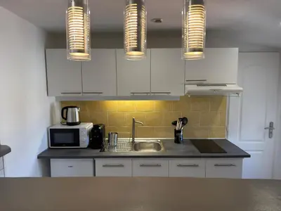 Cuisine ou kitchenette dans l'établissement Petit nid pour 4 personnes-hyper centre