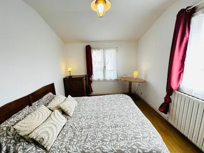 Un ou plusieurs lits dans un hébergement de l'établissement Maison de Vacances au Cœur de Fouras, 5 Pers, Jardin, Proche Plage - FR-1-709-100