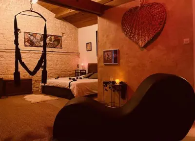 Un ou plusieurs lits dans un hébergement de l'établissement LoveRoom Adults-Only