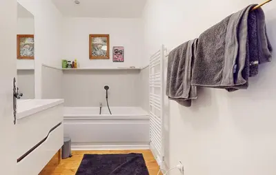 Salle de bains dans l'établissement Ferienhaus mit Charakter und Terrasse in perfekter Lage
