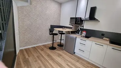 Cuisine ou kitchenette dans l'établissement Romantic Cognac Studio