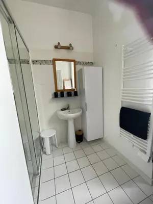 Salle de bains dans l'établissement Gitevdelacour