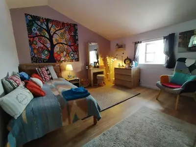 Coin salon dans l'établissement Chambre d'hôte de Rochette