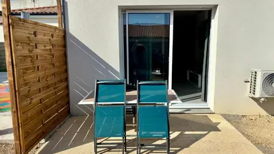 Balcon ou terrasse dans l'établissement Lits faits, valise à poser, 3 mn Futuroscope
