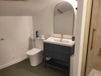 Salle de bains dans l'établissement Gîte de Vouhé