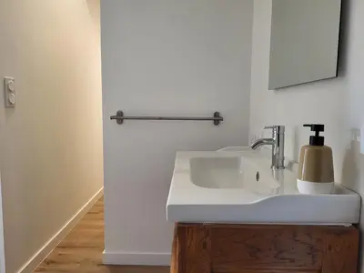 Salle de bains dans l'établissement Gîte de Vouhé