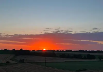 Lever ou coucher de soleil vu de le B&B/chambre d'hôtes ou à proximité