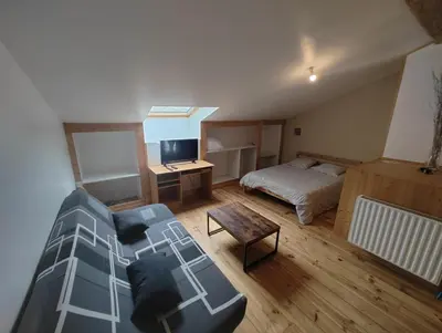 Un ou plusieurs lits dans un hébergement de l'établissement Appartement 75m2 - Centre-ville
