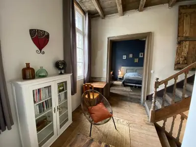 Coin salon dans l'établissement Entre fleuve et ville, charmante petite maison 18e