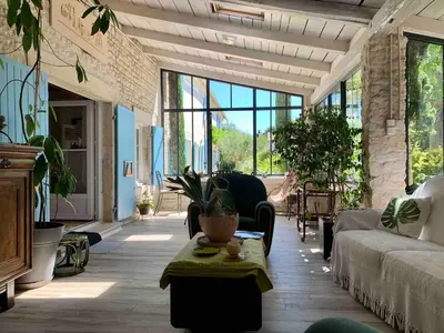 Coin salon dans l'établissement Maison au calme proche de La Rochelle