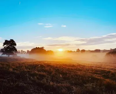 Lever ou coucher de soleil vu de la maison de vacances ou à proximité