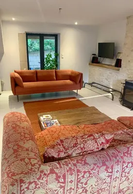 Télévision ou salle de divertissement dans l'établissement Maison De La Rive