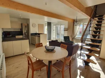 Cuisine ou kitchenette dans l'établissement Le Refuge de la Plage