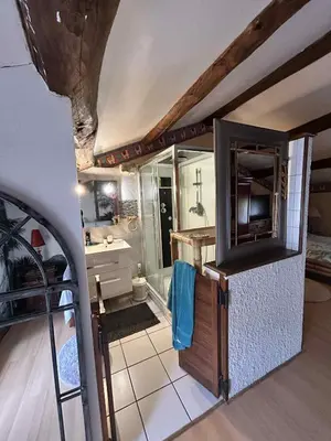 Cuisine ou kitchenette dans l'établissement Oasis