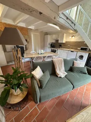 Coin salon dans l'établissement Gîte à la campagne
