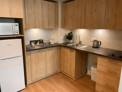 Cuisine ou kitchenette dans l'établissement Zenao Appart'hôtels Cognac