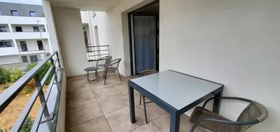 Balcon ou terrasse dans l'établissement Charming studio with terrace and underground parking