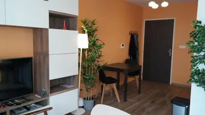 Cuisine ou kitchenette dans l'établissement Charming studio with terrace and underground parking