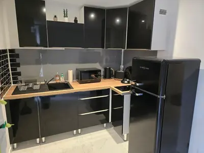 Cuisine ou kitchenette dans l'établissement appartement