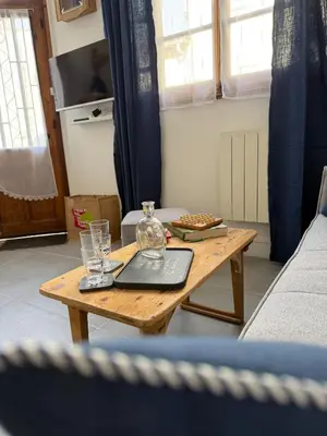 Télévision ou salle de divertissement dans l'établissement Maison de village au cœur du Marais Poitevin