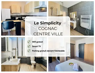 Cuisine ou kitchenette dans l'établissement Le Simplicity - Hyper Centre Cognac - wifi - stationnement