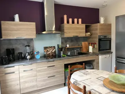 Cuisine ou kitchenette dans l'établissement Le gite de la butte