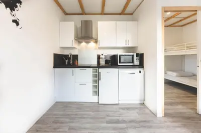 Cuisine ou kitchenette dans l'établissement Le gite du prunus
