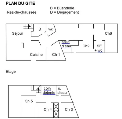 Plan de l'établissement Le moulin de chaume